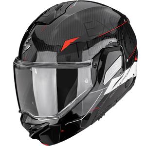 Scorpion EXO-TECH II Carbon Viator preklopna motociklistička kaciga crno-bijelo-crvena