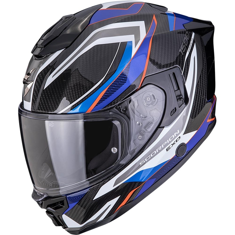 Scorpion EXO-1500 Carbon Air Hydro integralna motociklistička kaciga crno-bijelo-plava