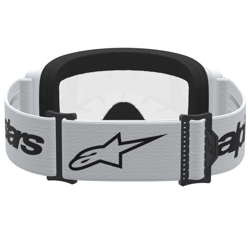 Alpinestars Vision 3 Wordmark motokros naočale bijelo-crne s prozirnim pleksiglasom