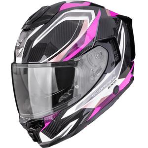 Scorpion EXO-1500 Carbon Air Hydro kaciga za motocikle s punim licem, crno-bijelo-roza