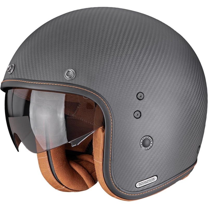 Motociklistička kaciga Scorpion Belfast II Carbon Solid otvorenog tipa, mat crna