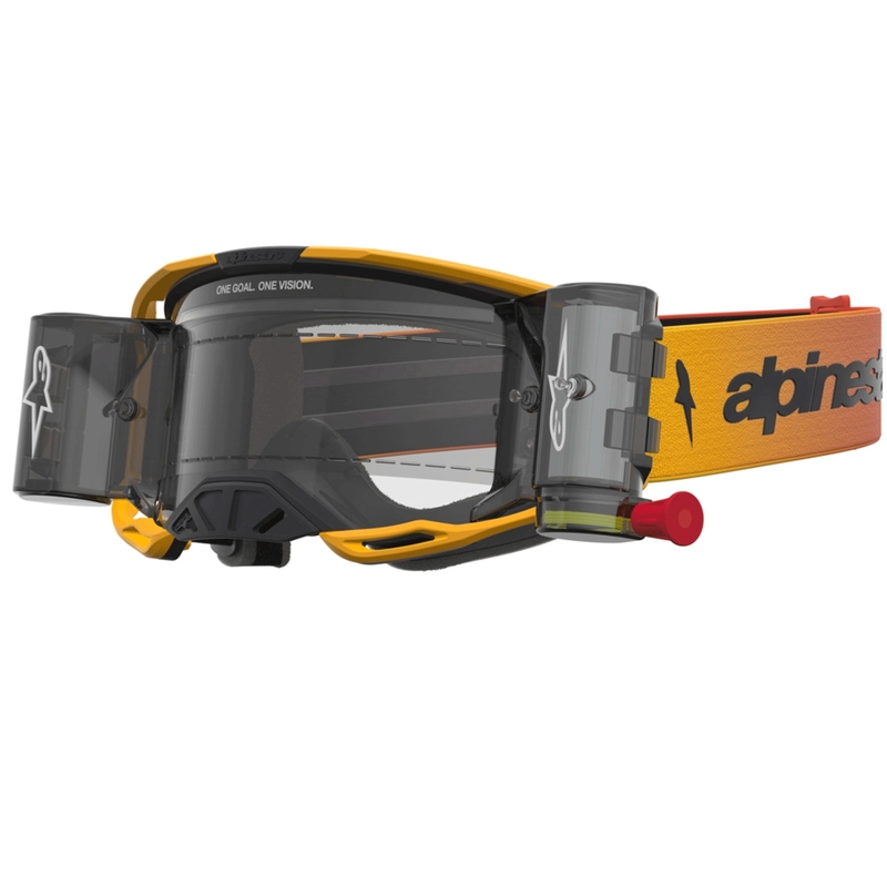 Alpinestars Vision 8 Amber Roll-Off motokros naočale žuto-crveno-crne