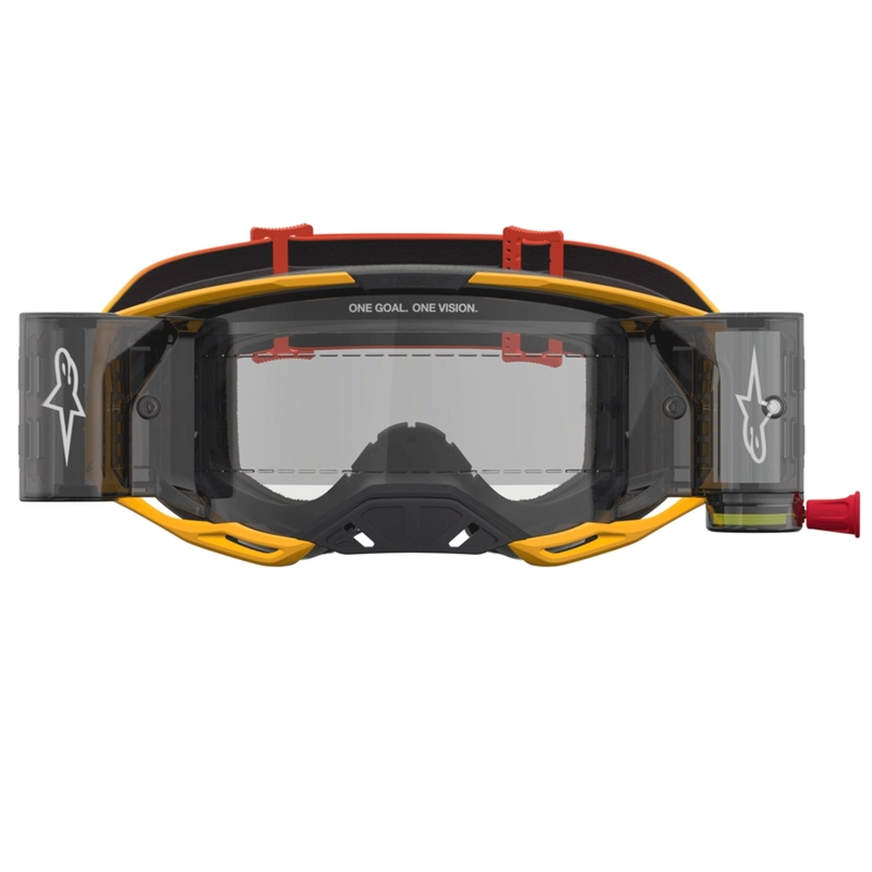 Alpinestars Vision 8 Amber Roll-Off motokros naočale žuto-crveno-crne
