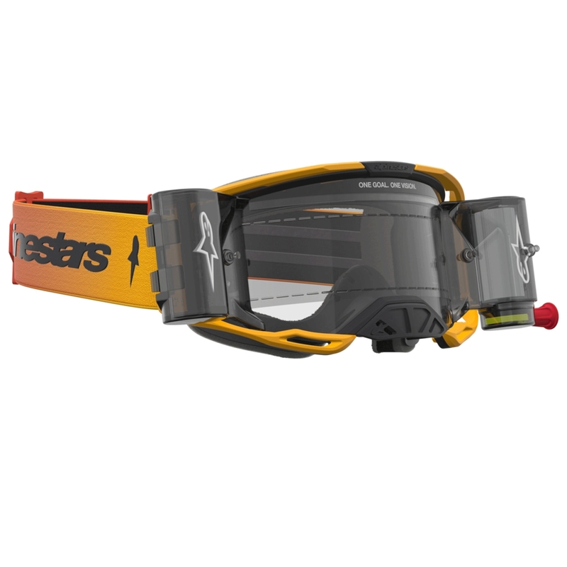Alpinestars Vision 8 Amber Roll-Off motokros naočale žuto-crveno-crne