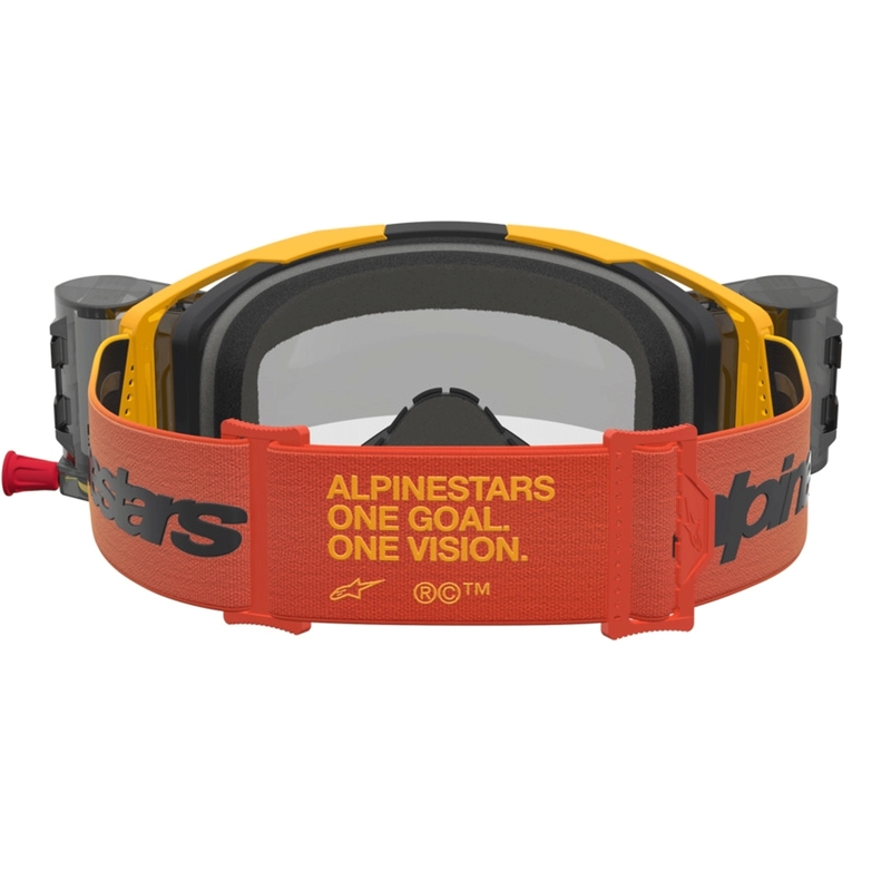 Alpinestars Vision 8 Amber Roll-Off motokros naočale žuto-crveno-crne