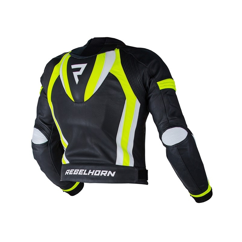Motociklistička jakna Rebelhorn Piston II PRO Crno-Bijela-Fluo Žuta rasprodaja