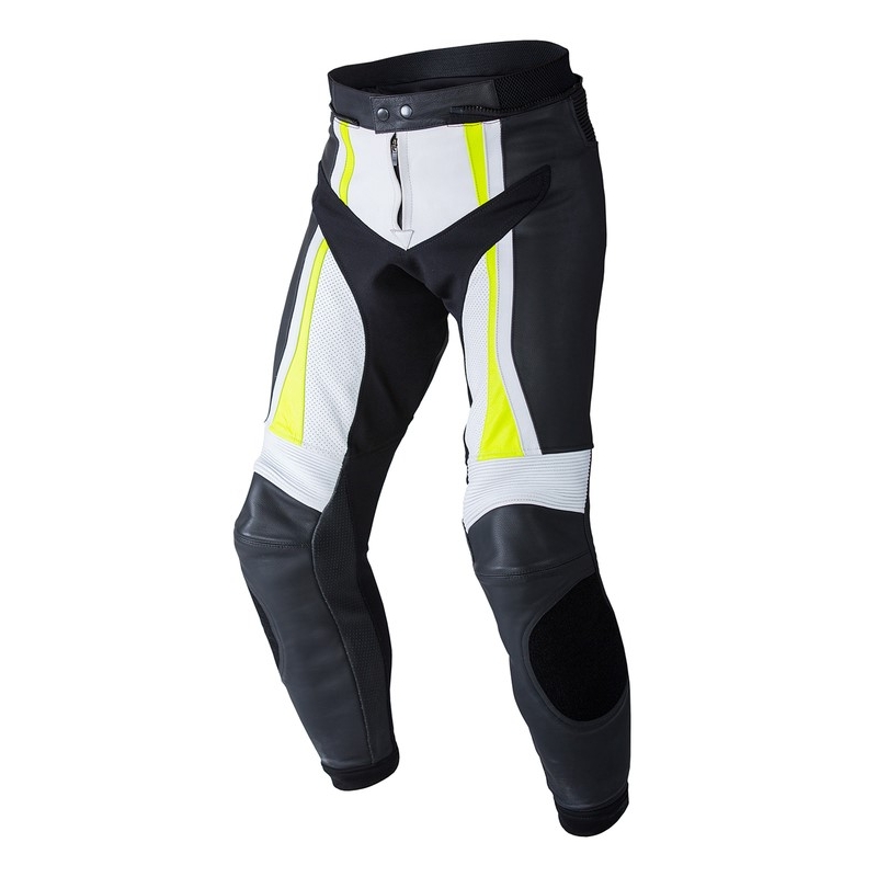 Rebelhorn Piston II PRO crno-bijelo-fluo žute motociklističke hlače rasprodaja