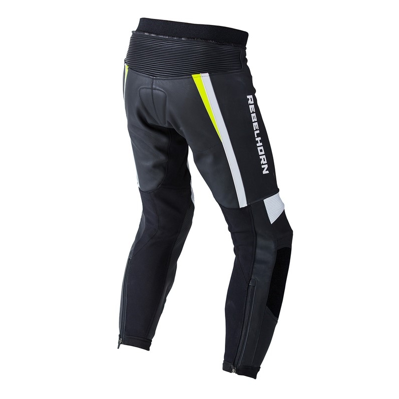 Rebelhorn Piston II PRO crno-bijelo-fluo žute motociklističke hlače rasprodaja