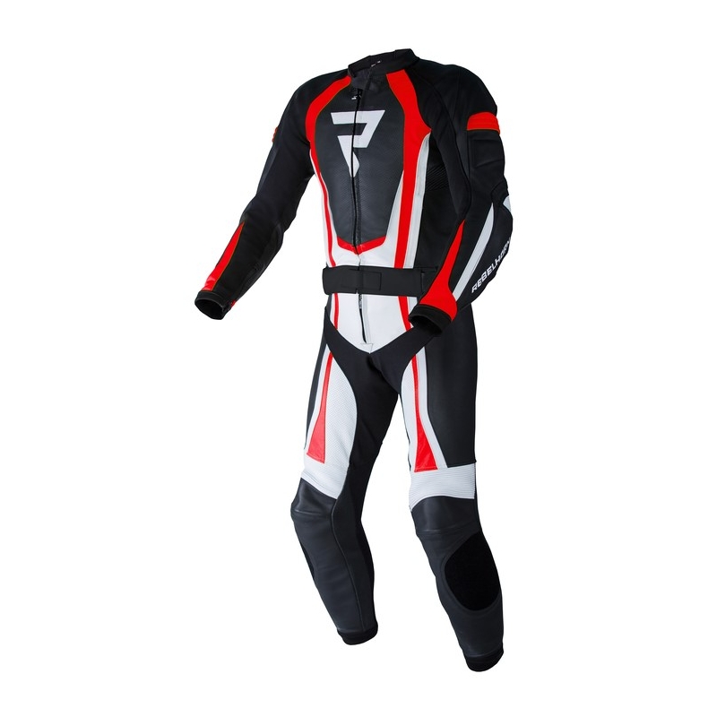 Rebelhorn Piston II PRO motociklističko odijelo crno-bijelo-fluo crveno rasprodaja