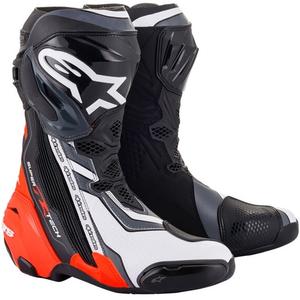 Alpinestars Supertech R motorističke čizme crno-fluo crveno-bijelo-sive