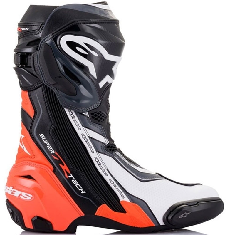 Alpinestars Supertech R motorističke čizme crno-fluo crveno-bijelo-sive
