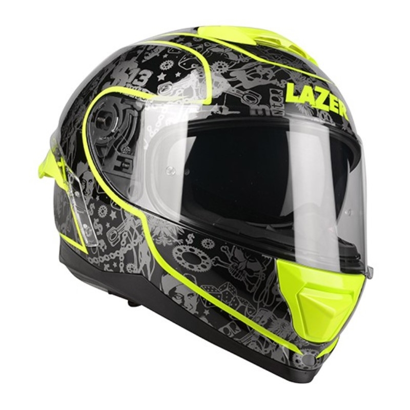 Lazer Rafale SR motociklistička kaciga s punim licem 13 USD Originalna crno-siva-fluo žuta rasprodaja