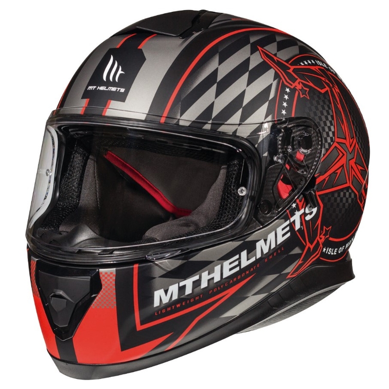 MT Thunder 3 SV Isle Of Man integralna motociklistička kaciga crno-sivo-crvena rasprodaja