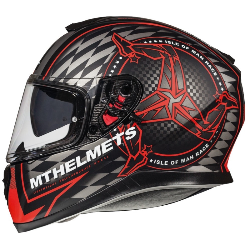 MT Thunder 3 SV Isle Of Man integralna motociklistička kaciga crno-sivo-crvena rasprodaja