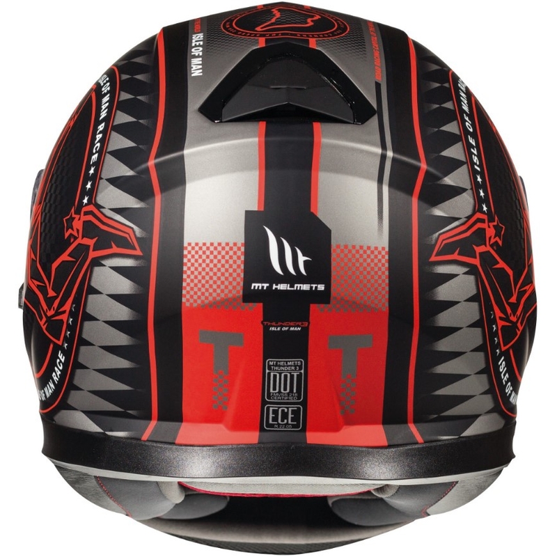 MT Thunder 3 SV Isle Of Man integralna motociklistička kaciga crno-sivo-crvena rasprodaja