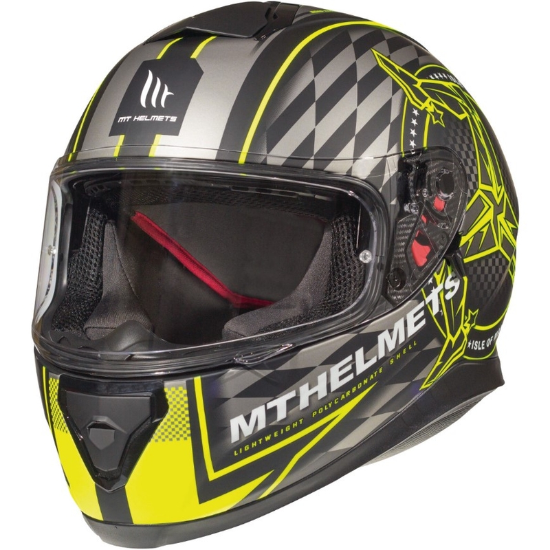Integralna motociklistička kaciga MT Thunder 3 SV Isle Of Man crna-siva-fluo žuta