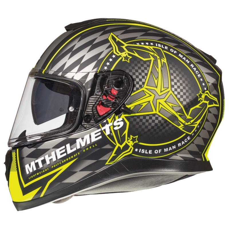 Integralna motociklistička kaciga MT Thunder 3 SV Isle Of Man crna-siva-fluo žuta