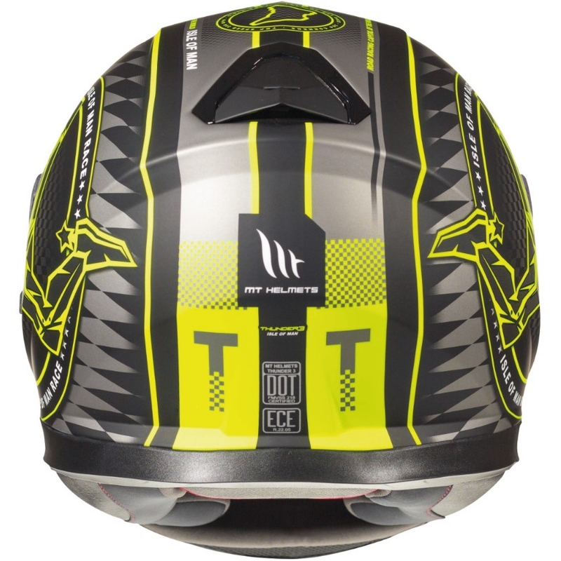 Integralna motociklistička kaciga MT Thunder 3 SV Isle Of Man crna-siva-fluo žuta