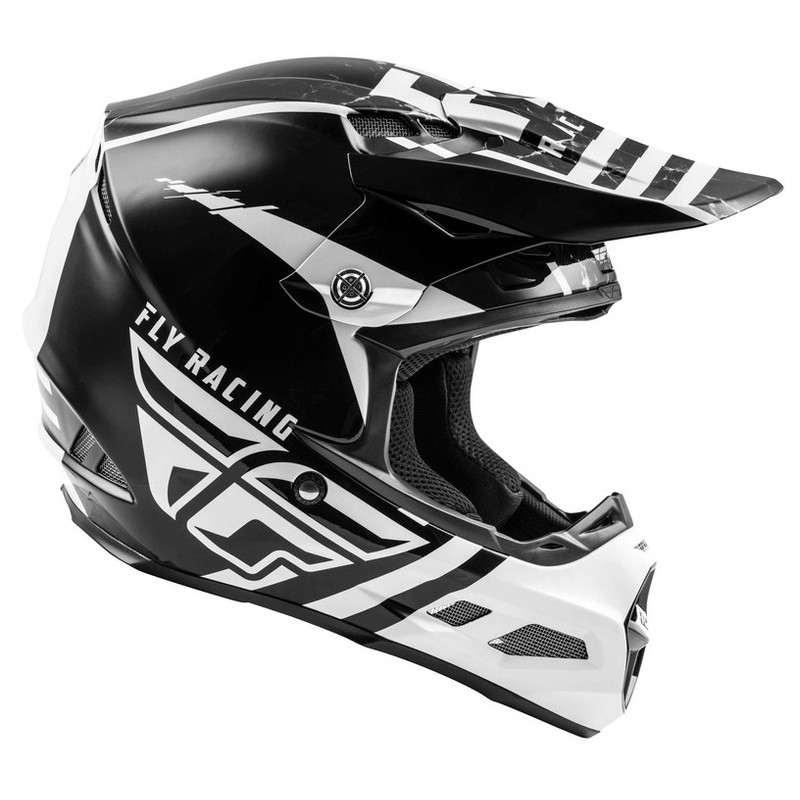 Motocross kaciga FLY Racing F2 Carbon Granite bijelo-crno-siva