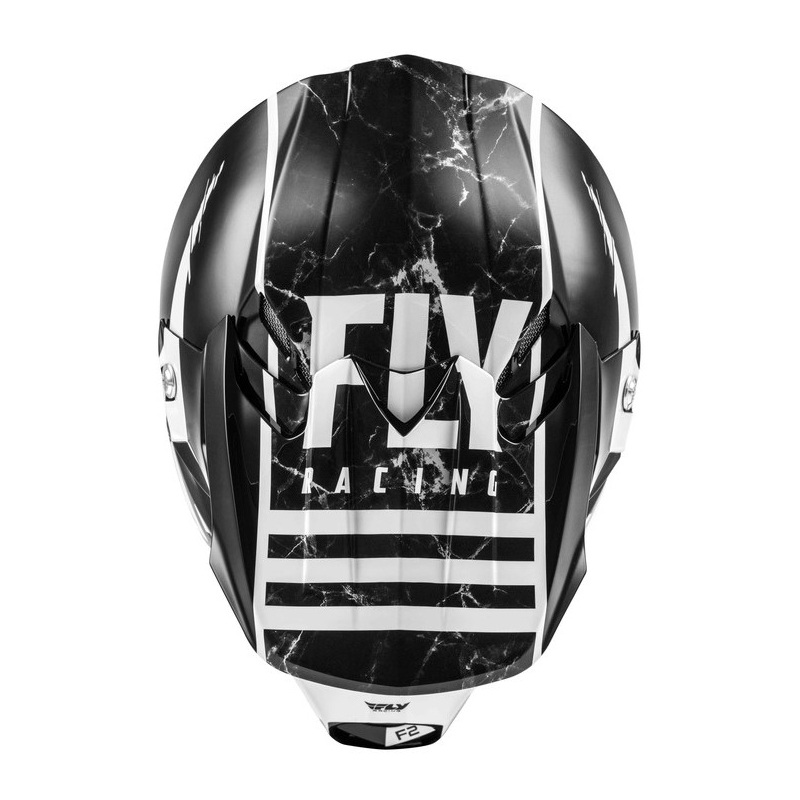 Motocross kaciga FLY Racing F2 Carbon Granite bijelo-crno-siva
