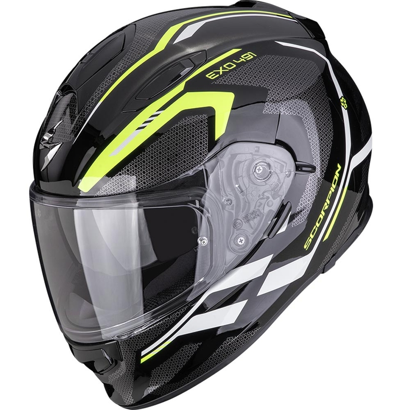 Scorpion EXO-491 KRYPTA kaciga za motocikle s punim licem, crno-fluo žuto-bijela