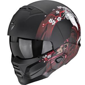 Modularna motociklistička kaciga Scorpion EXO-COMBAT II Demure mat crno-crvena
