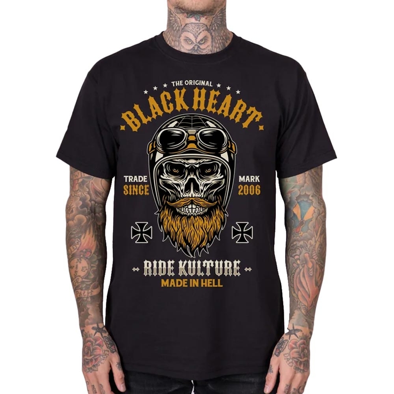 Majica kratkih rukava Black Heart Whiskery crna
