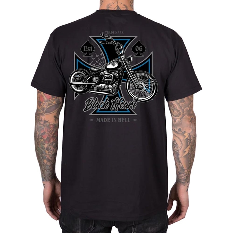 Majica Black Heart Chopper Cross crna