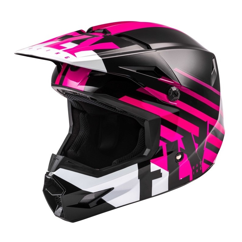 Motocross kaciga FLY Racing Kinetic Thrive roza-crno-bijela