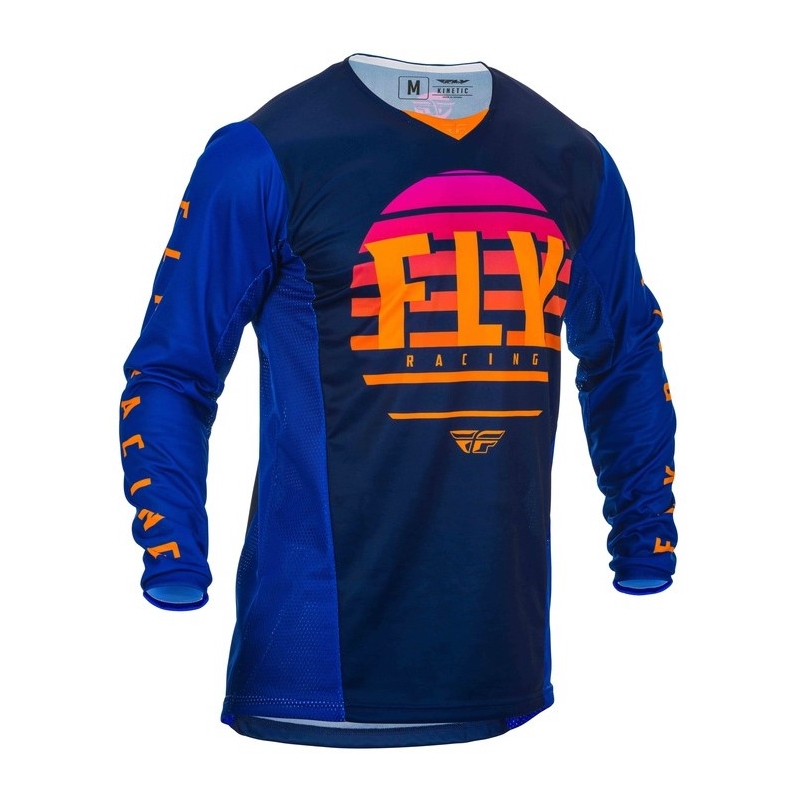 FLY Racing Kinetic K220 2020 motocross majica crno-plavo-narančasta