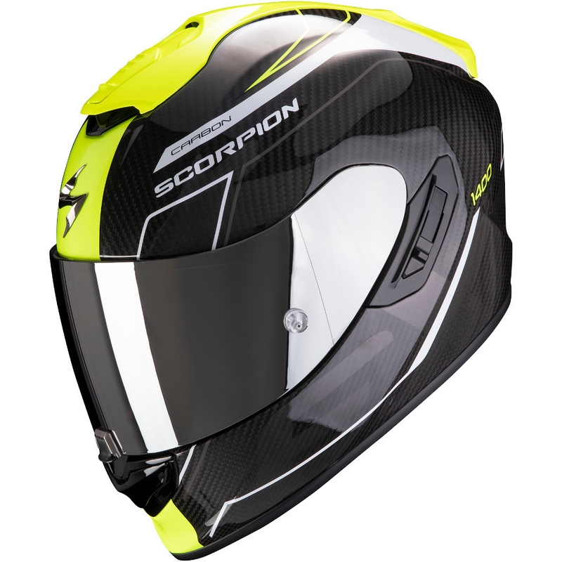 Full face kaciga Scorpion EXO-1400 Carbon Air Beaux crno-bijela-fluo žuta