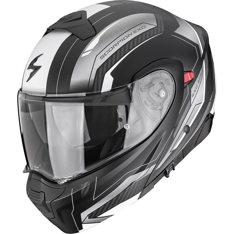 Scorpion EXO-930 EVO Space preklopna motociklistička kaciga mat crno-srebrno-bijela