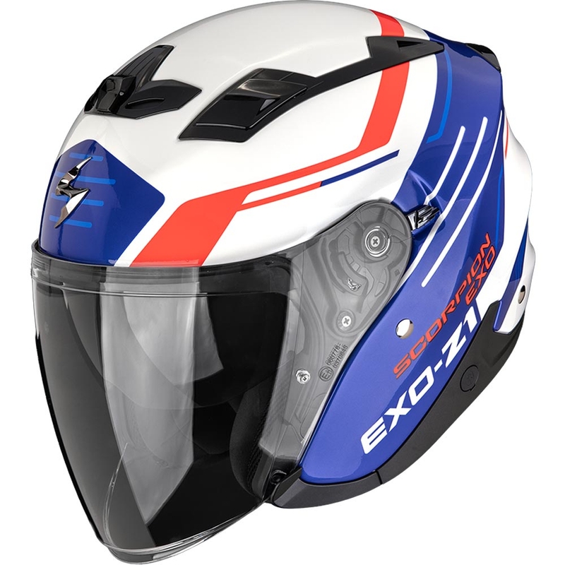 Scorpion EXO-Z1 Prymus otvorena motociklistička kaciga bijelo-plavo-crvena