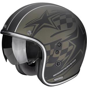 Motociklistička kaciga Scorpion Belfast II Flagstone otvorenog tipa, mat zeleno-crna