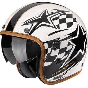 Motociklistička kaciga Scorpion Belfast II Flagstone otvorenog tipa, krem-crna