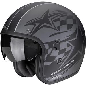 Motociklistička kaciga Scorpion Belfast II Flagstone otvorenog tipa, mat srebrno-crna