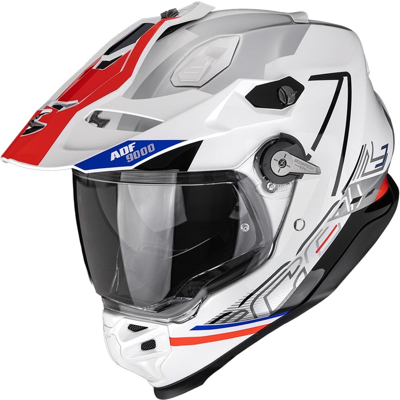 Enduro kaciga Scorpion ADF-9000 Air Summit bijelo-crveno-srebrna