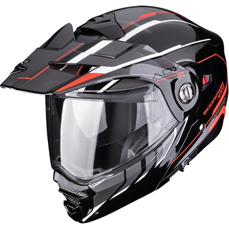 Enduro motociklistička kaciga Scorpion ADX-2 Walt crno-srebrno-crvena