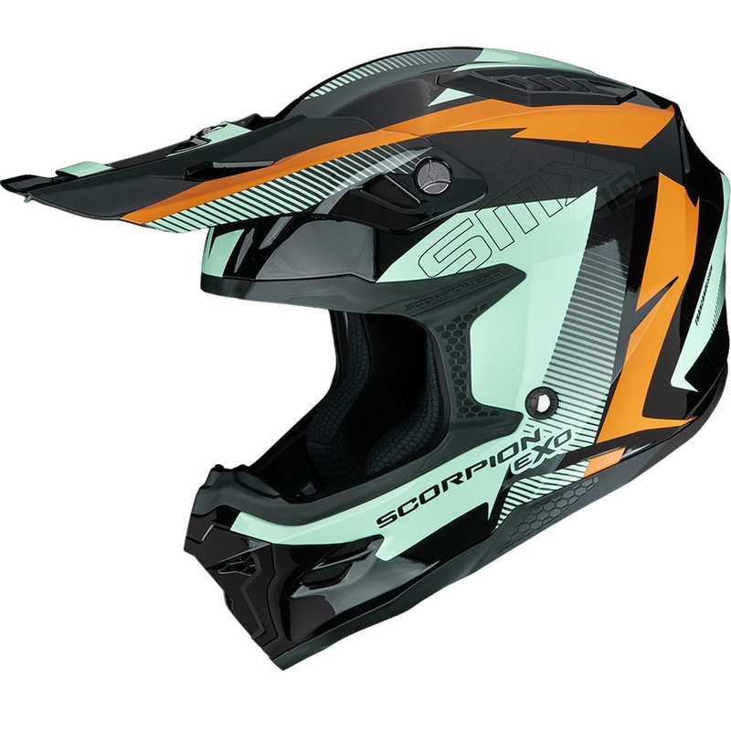 Kaciga za motokros Scorpion SMX-10 Speed crno-narančasto-zelena