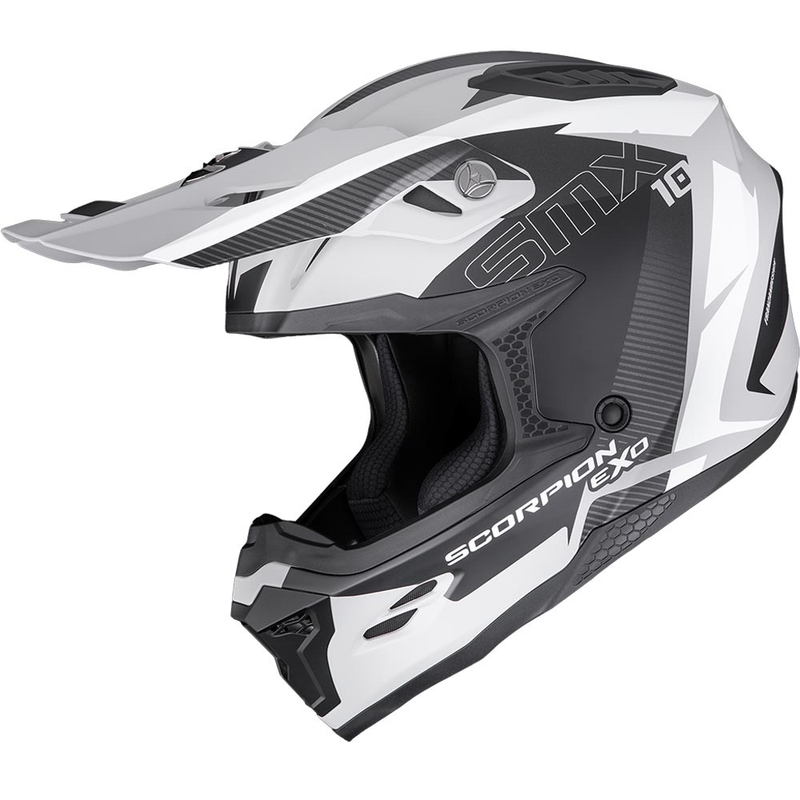 Scorpion SMX-10 Speed motokros kaciga mat sivo-crno-bijela