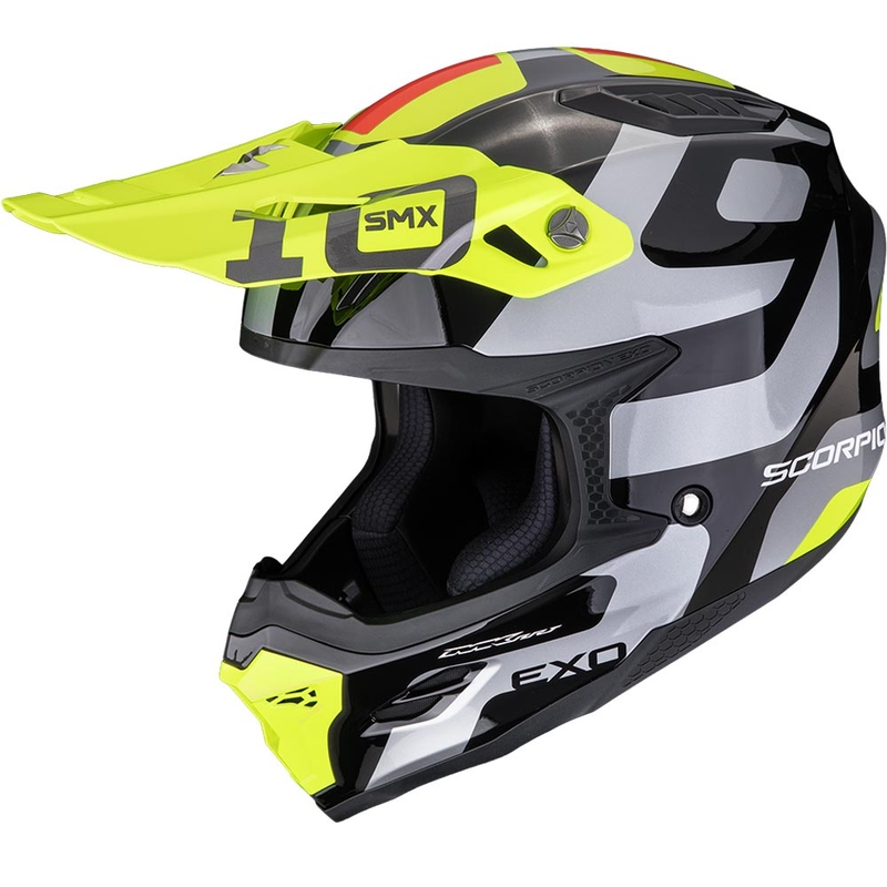 Scorpion SMX-10 Leap motocross kaciga crno-srebrno-fluo žuta