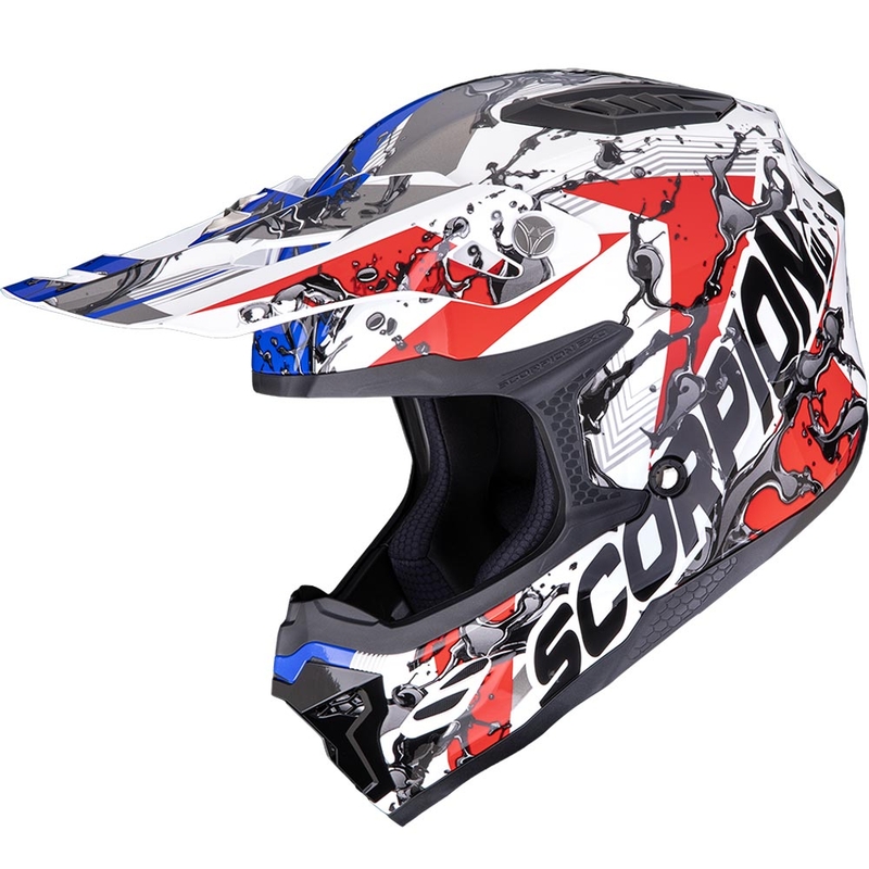 Scorpion SMX-10 Gasoline motocross kaciga bijelo-crveno-plavo-narančasta