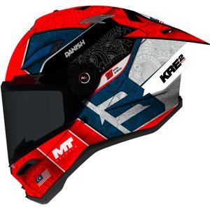 Integralna motociklistička kaciga MT KRE 2 PLUS Danish 26 Season B5 crveno-plava