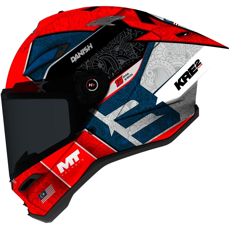 Integralna motociklistička kaciga MT KRE 2 PLUS Danish 26 Season B5 crveno-plava