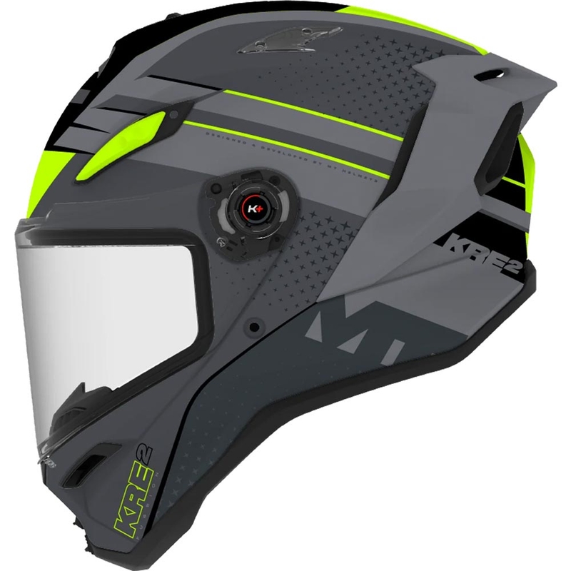 Integralna motociklistička kaciga MT KRE 2 Fussion C2 mat-sjajna siva-fluo žuta
