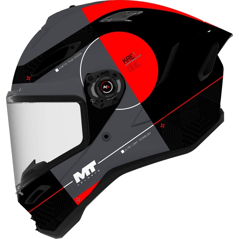 Integralna motociklistička kaciga MT KRE 2 Spirit B15 mat-sjajna crno-sivo-crvena