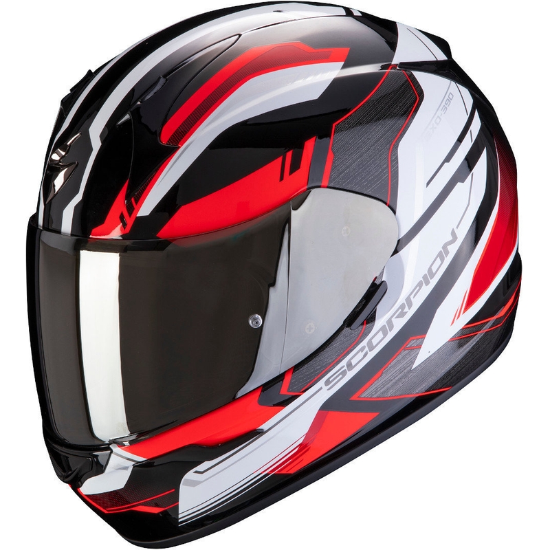 Scorpion EXO-390 Boost integralna kaciga crno-bijelo-crvena
