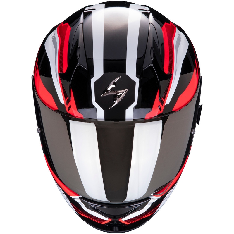 Scorpion EXO-390 Boost integralna kaciga crno-bijelo-crvena