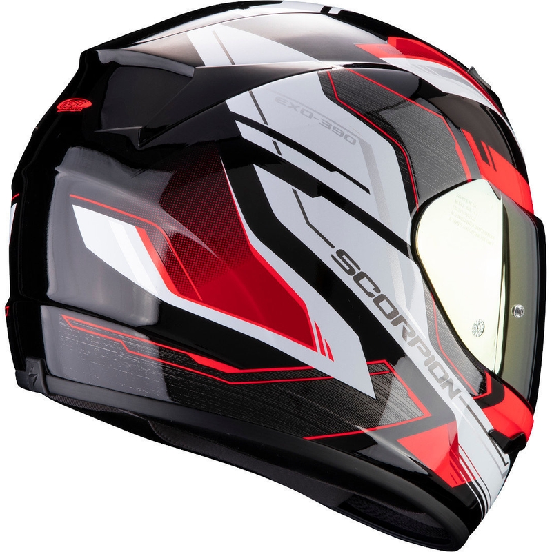 Scorpion EXO-390 Boost integralna kaciga crno-bijelo-crvena