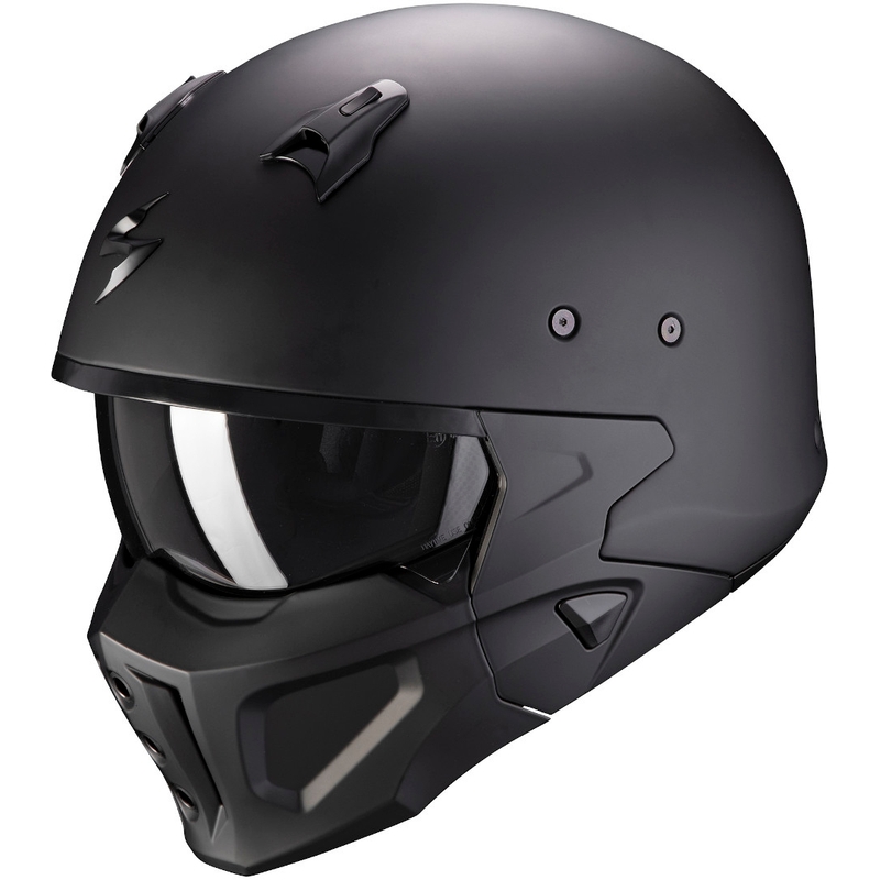 Otvorena kaciga s maskom Scorpion COVERT-X Jednobojna crna mat